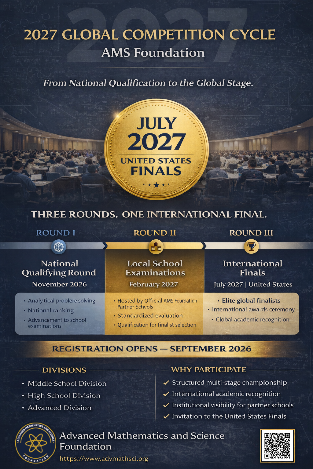 2027 competition announcement flyer with QR code